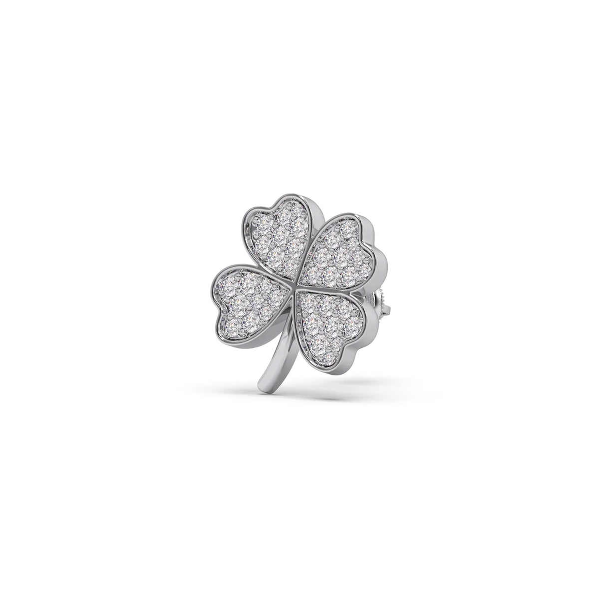 Clover Flower Pave Diamond Studs