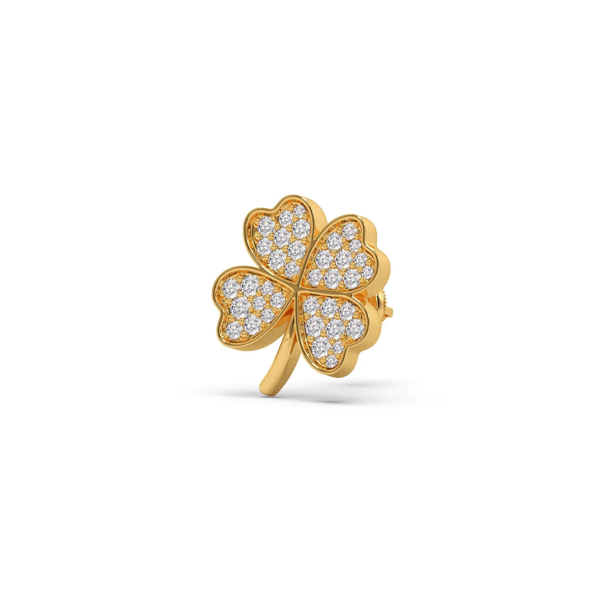 Clover Flower Pave Diamond Studs