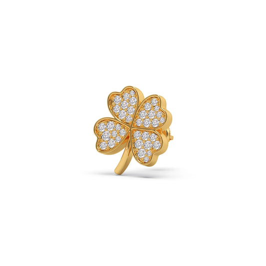 Clover Flower Pave Diamond Studs