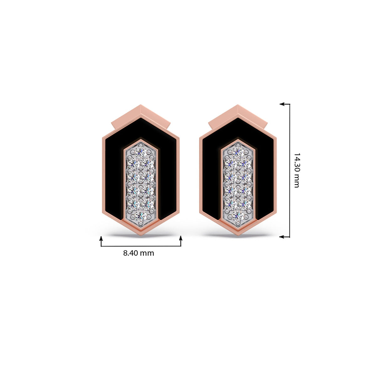 Midnight Frame Diamond Studs Earrings