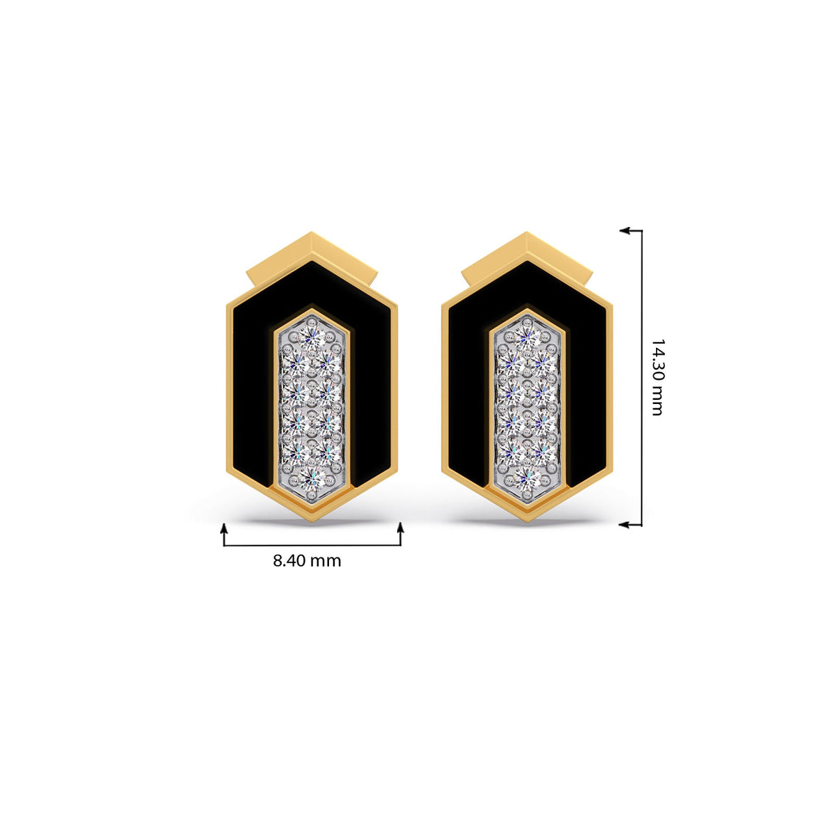 Midnight Frame Diamond Studs Earrings