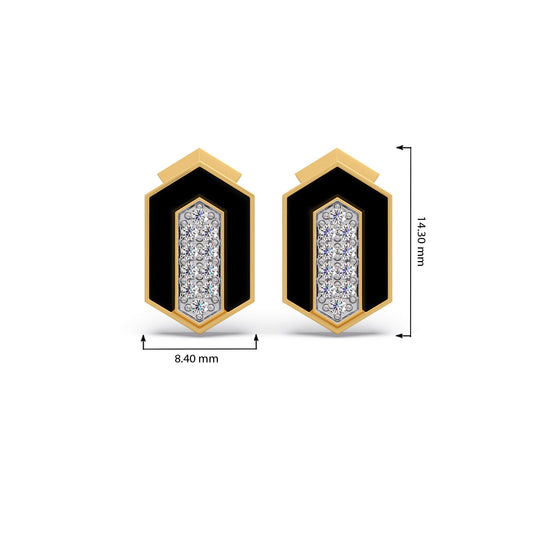 Midnight Frame Diamond Studs Earrings