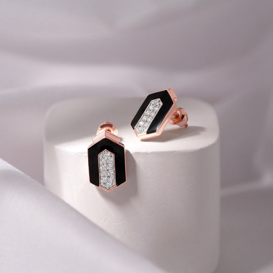 Midnight Frame Diamond Studs Earrings