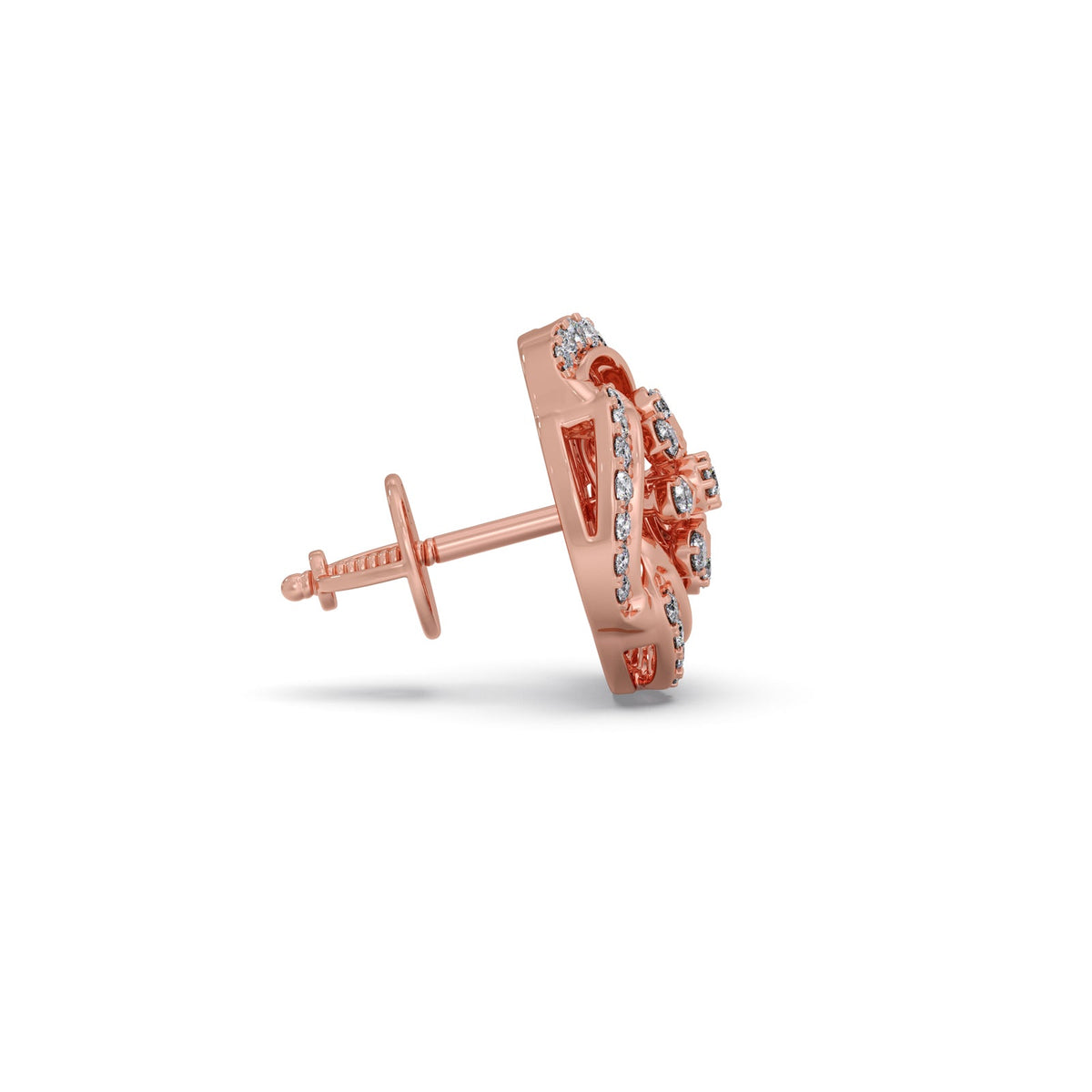 Shimmering Bloom Diamond Stud Earrings