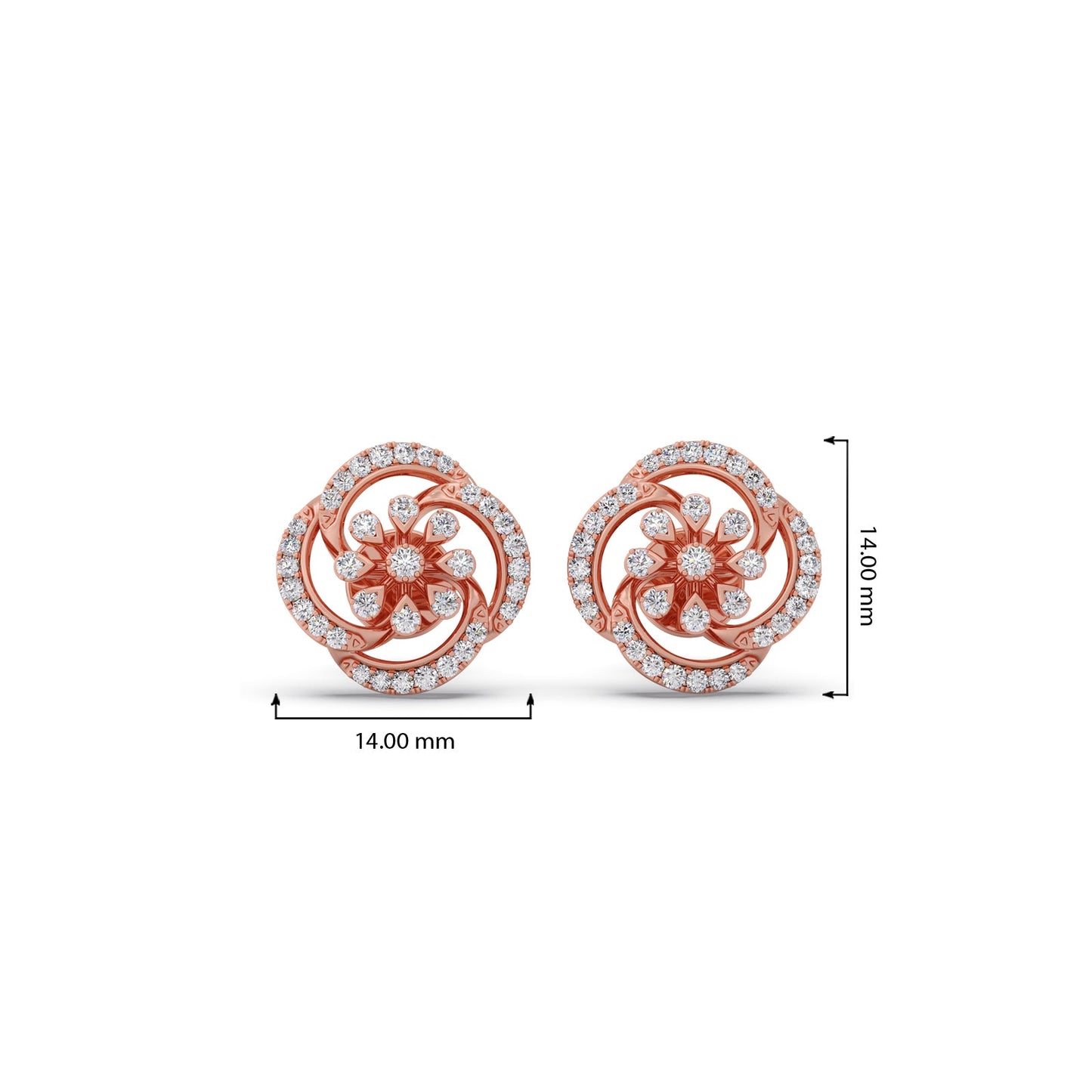 Shimmering Bloom Diamond Stud Earrings