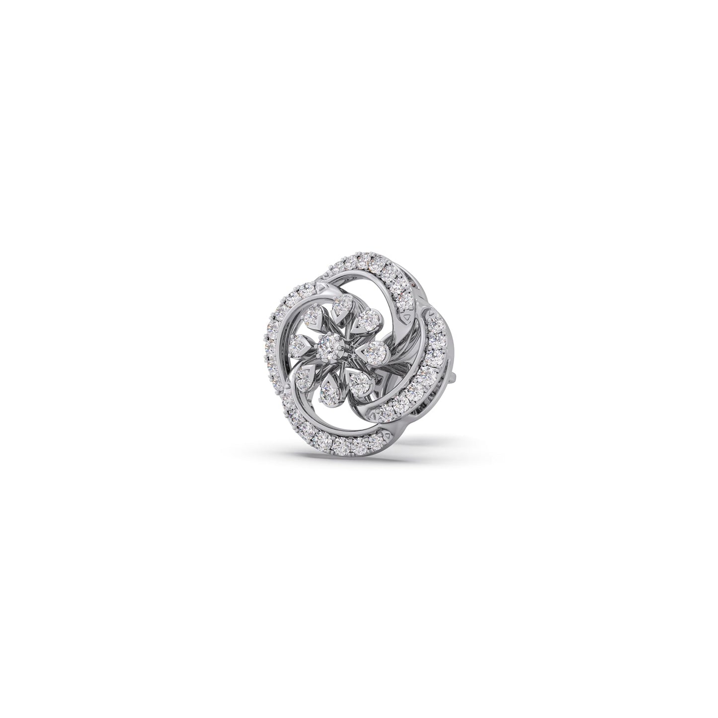 Shimmering Bloom Diamond Stud Earrings