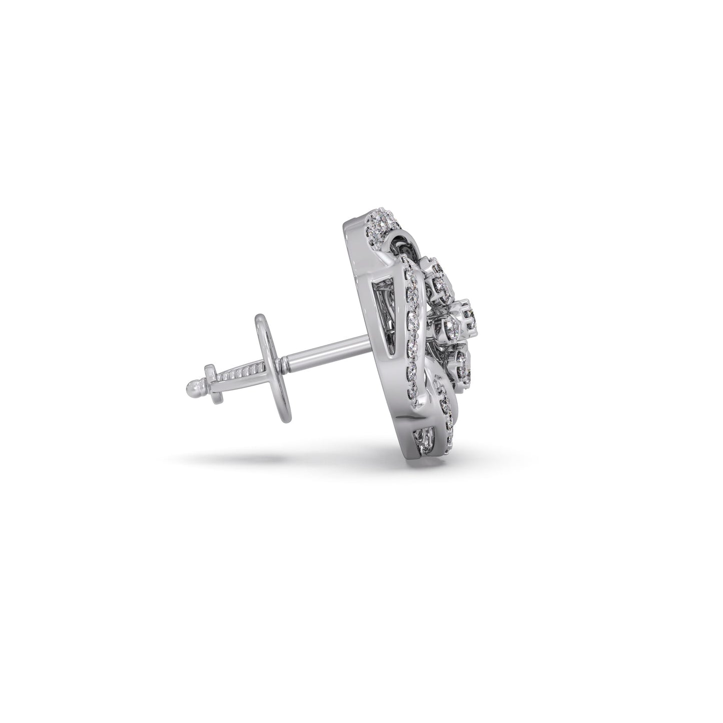 Shimmering Bloom Diamond Stud Earrings