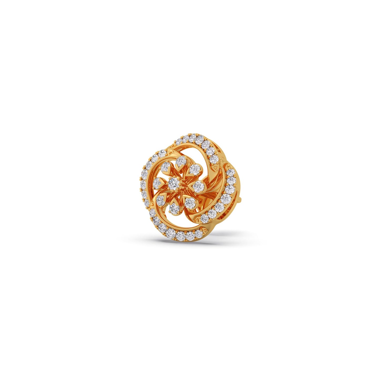 Shimmering Bloom Diamond Stud Earrings
