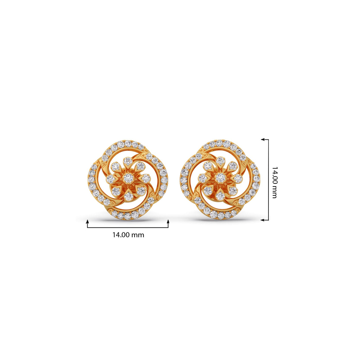 Shimmering Bloom Diamond Stud Earrings
