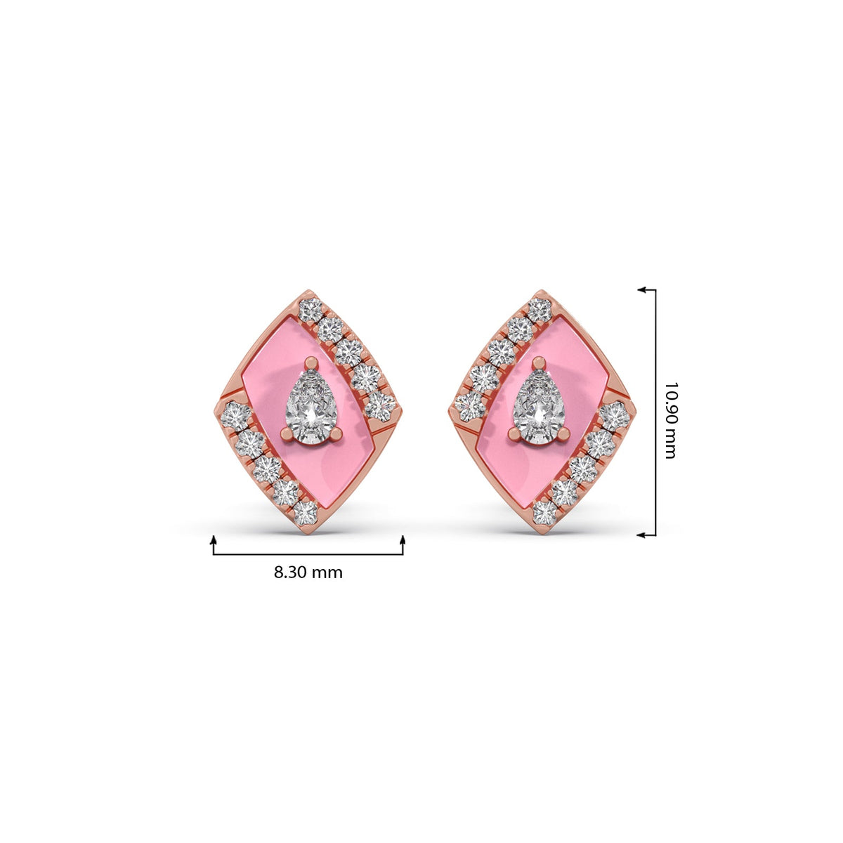 Cotton Candy Pear Earrings