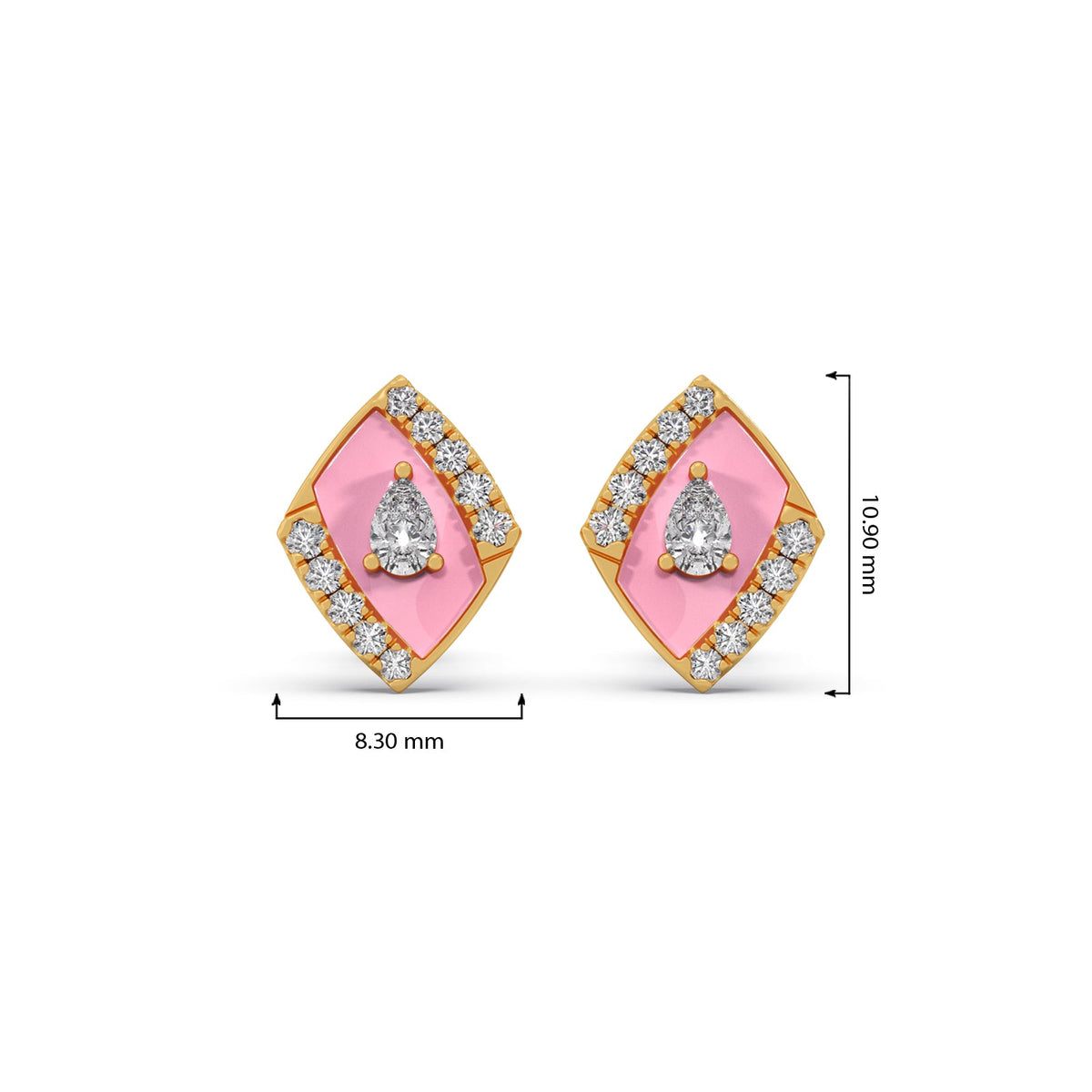 Cotton Candy Pear Earrings