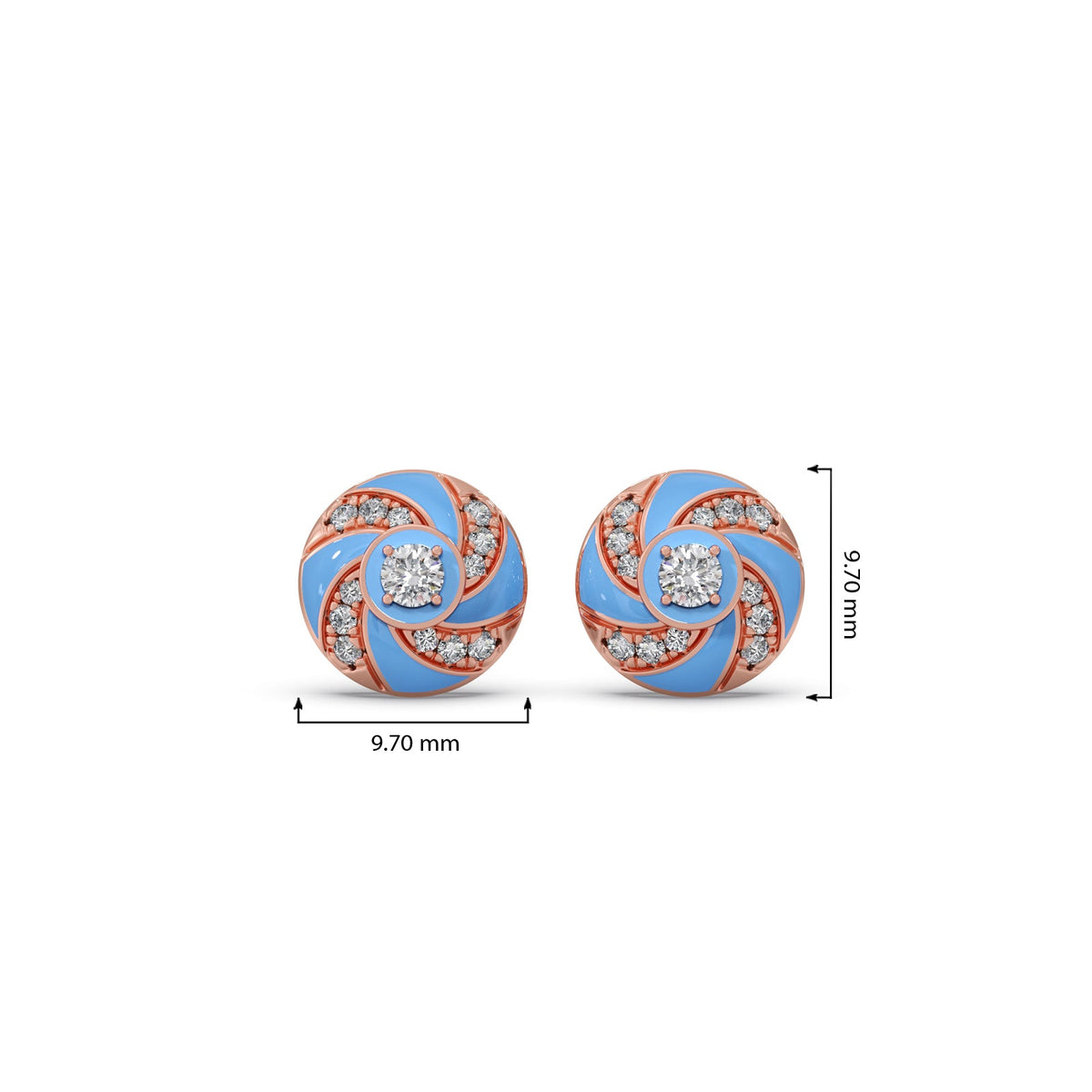 Cotton Candy Swirl Diamond Earrings
