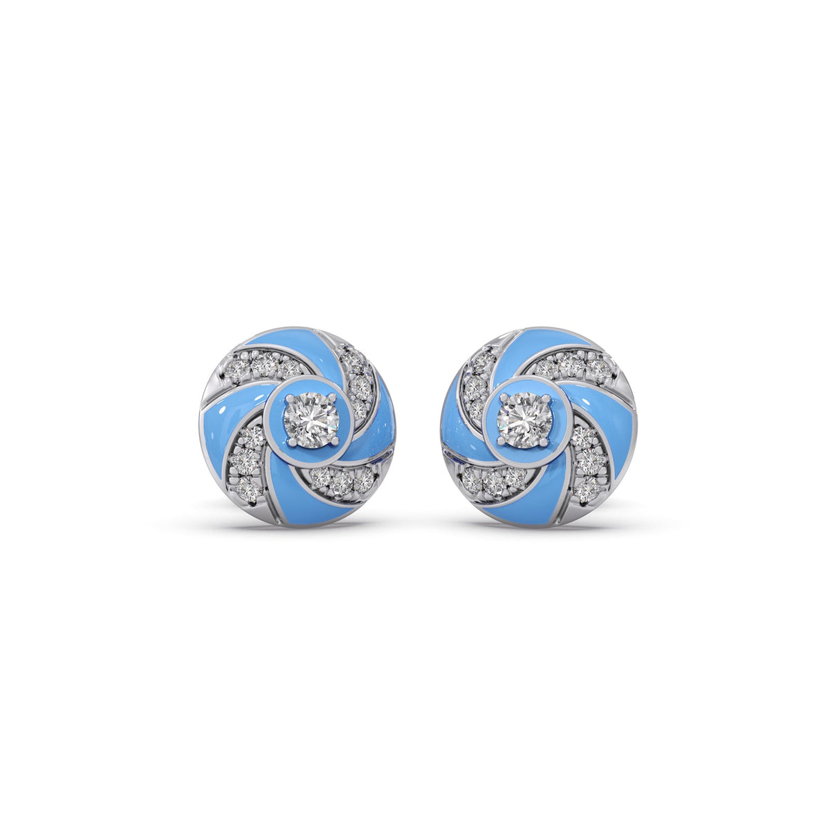 Cotton Candy Swirl Diamond Earrings