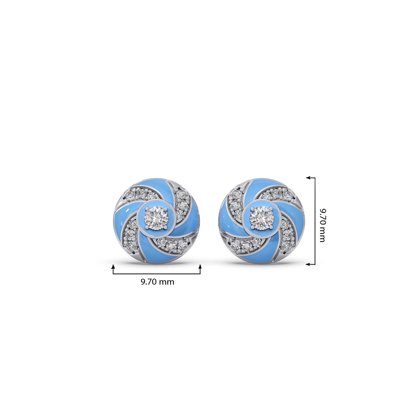 Cotton Candy Swirl Diamond Earrings