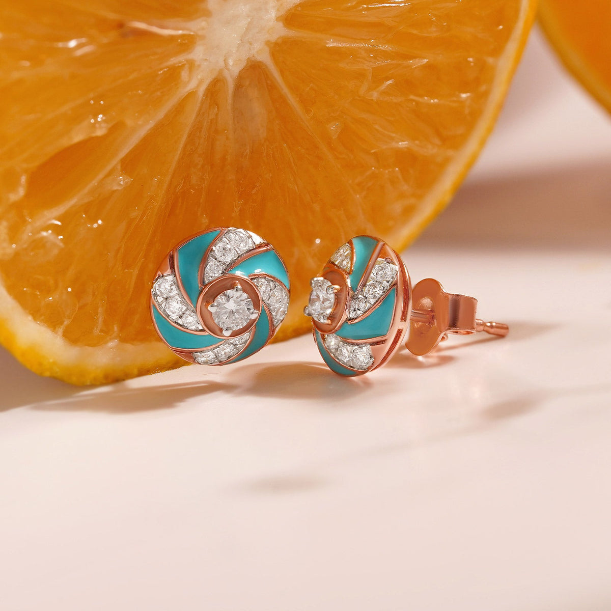 Cotton Candy Swirl Diamond Earrings