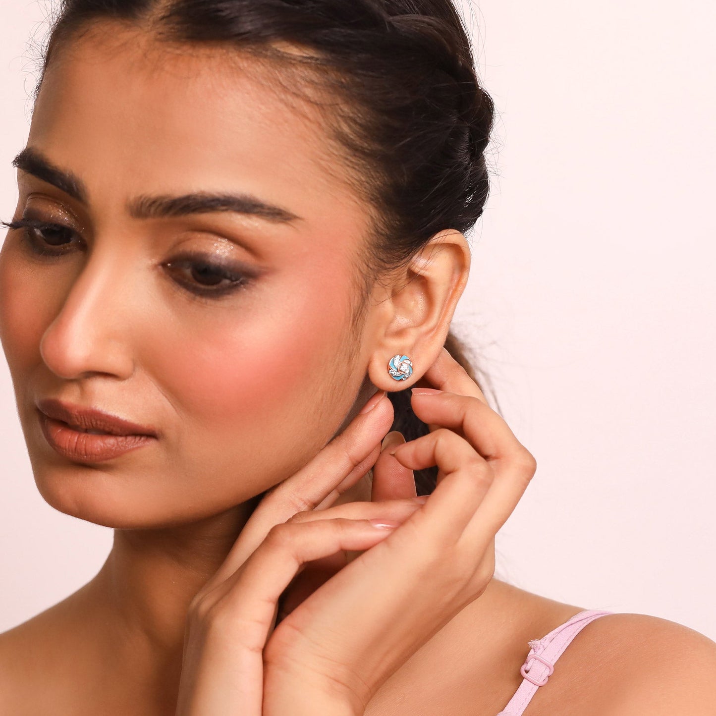 Cotton Candy Swirl Diamond Earrings