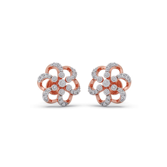 Classic Petale Diamond Stud Earrings