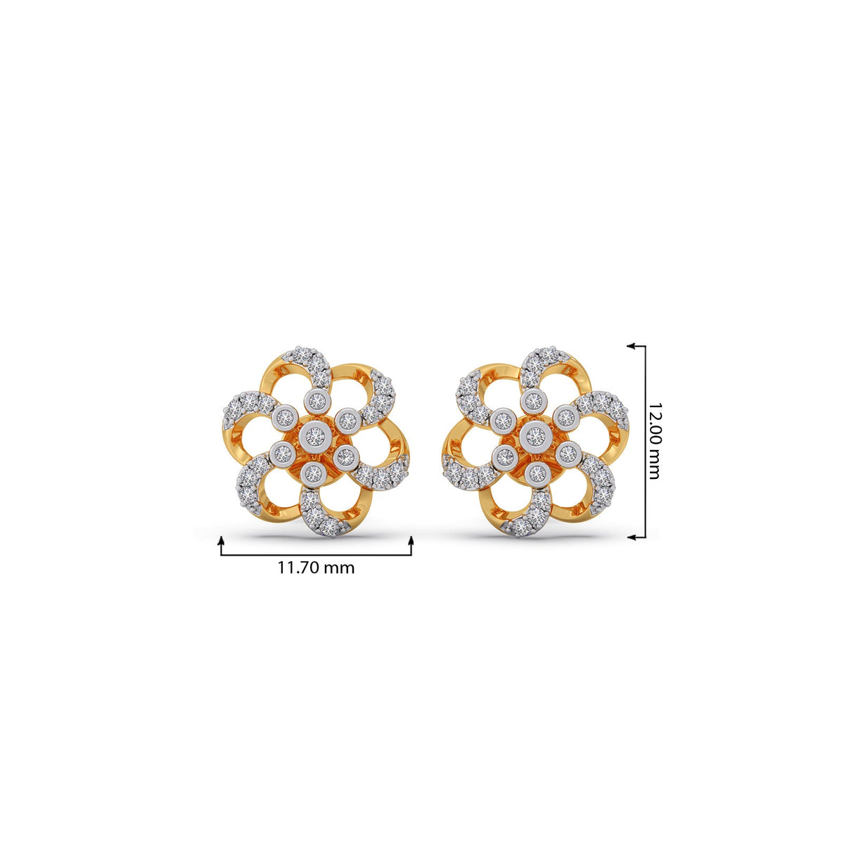 Classic Petale Diamond Stud Earrings