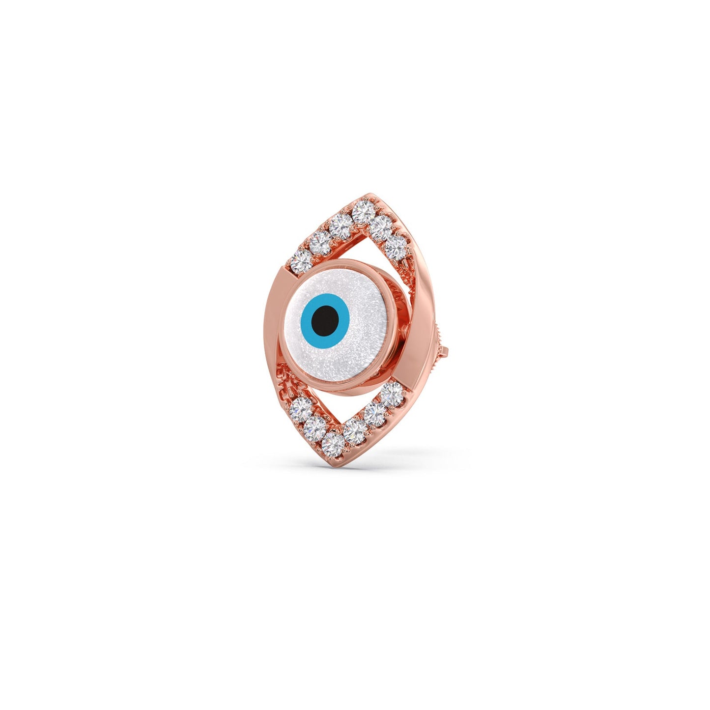 Round Diamond Beautiful Evil Eye Earrings