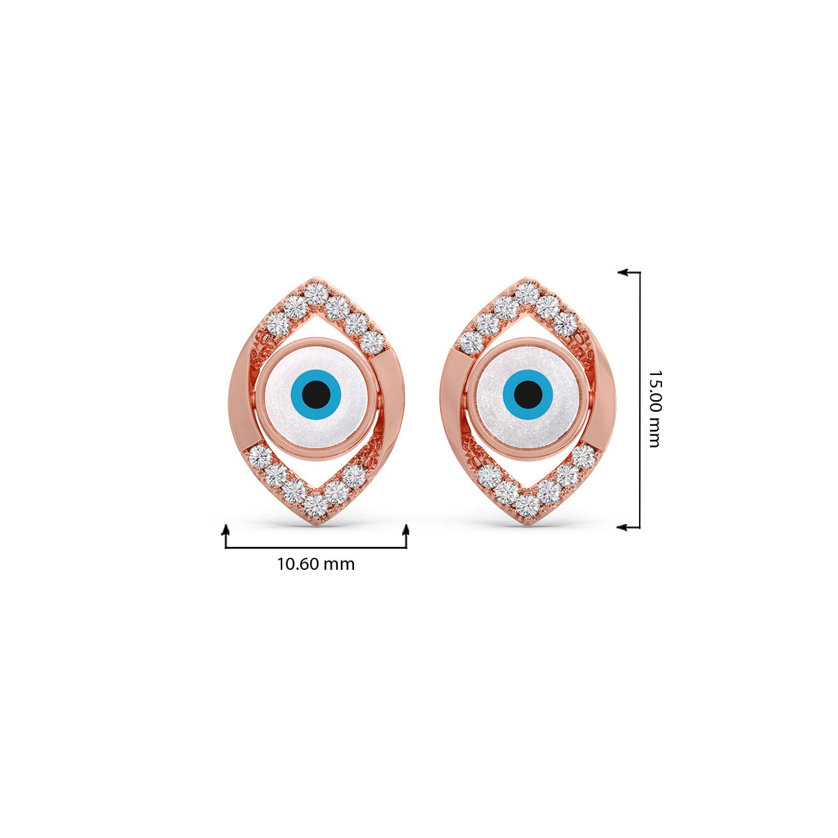 Round Diamond Beautiful Evil Eye Earrings