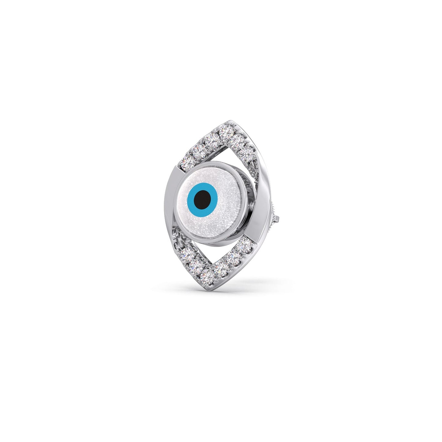 Round Diamond Beautiful Evil Eye Earrings