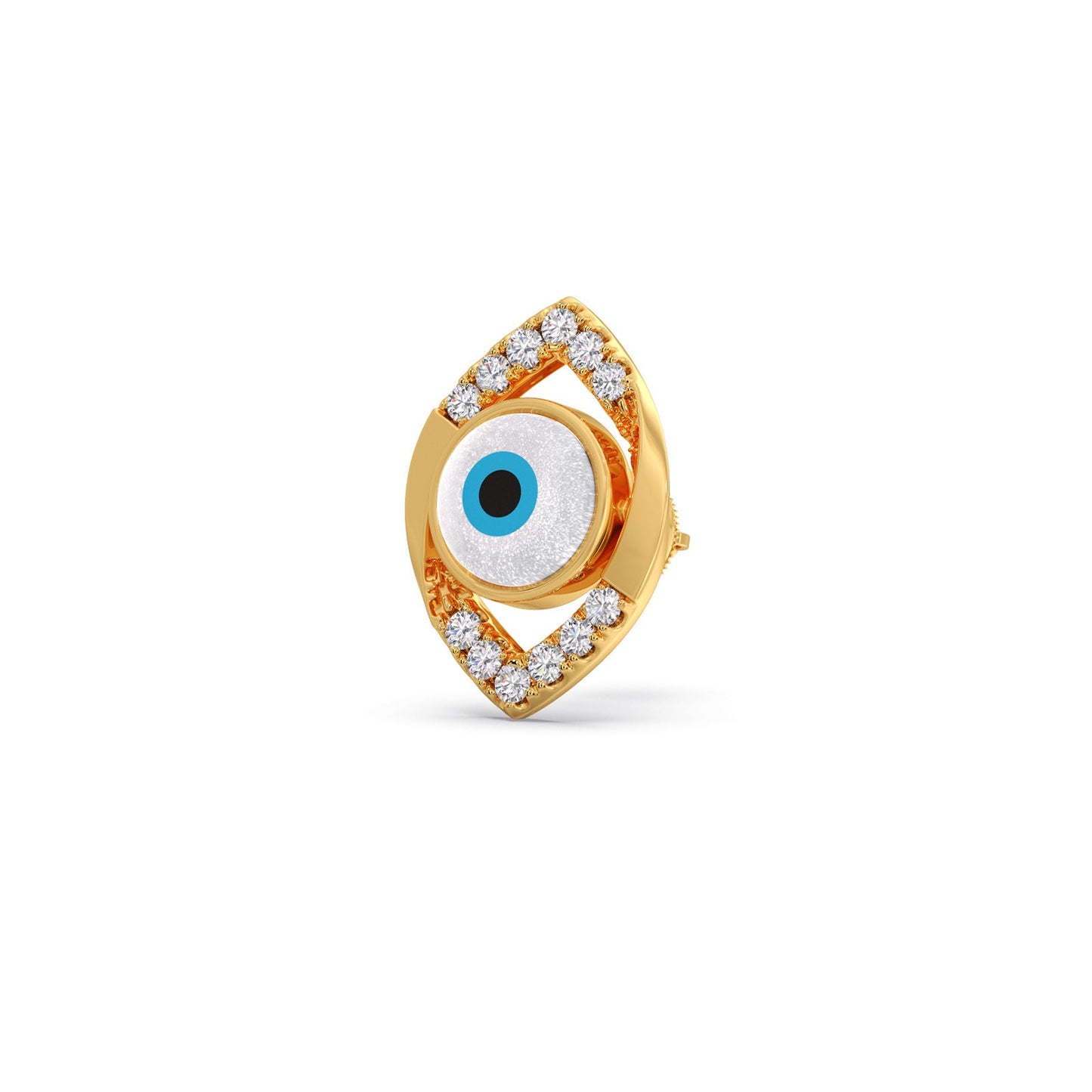 Round Diamond Beautiful Evil Eye Earrings