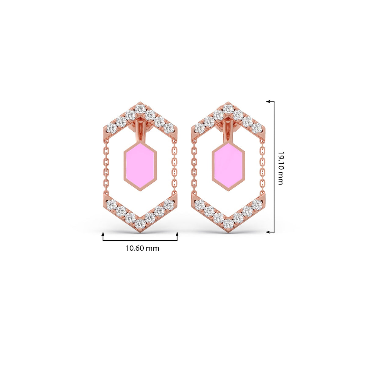 Hexora-enamel Antique Diamond Earrings