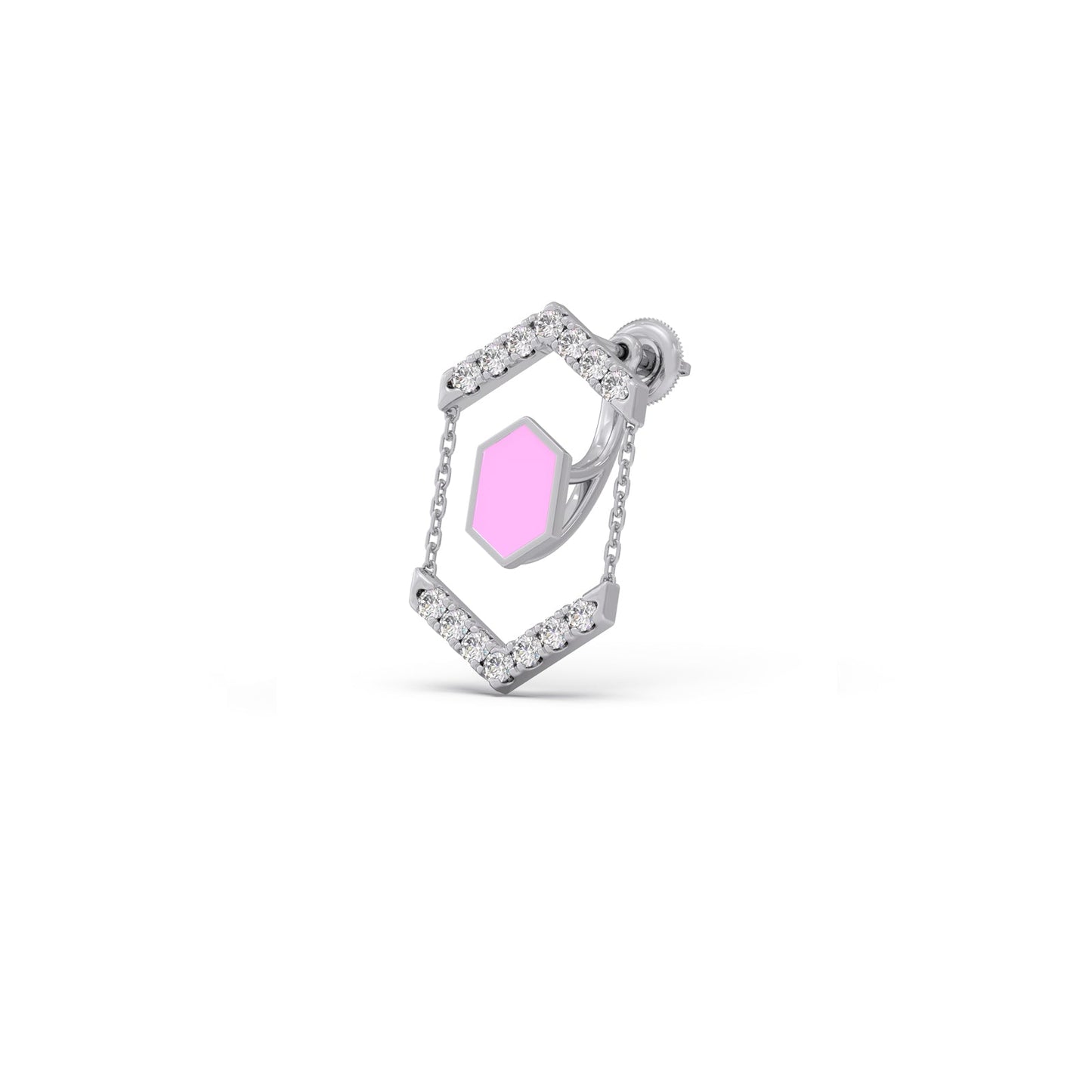 Hexora-enamel Antique Diamond Earrings