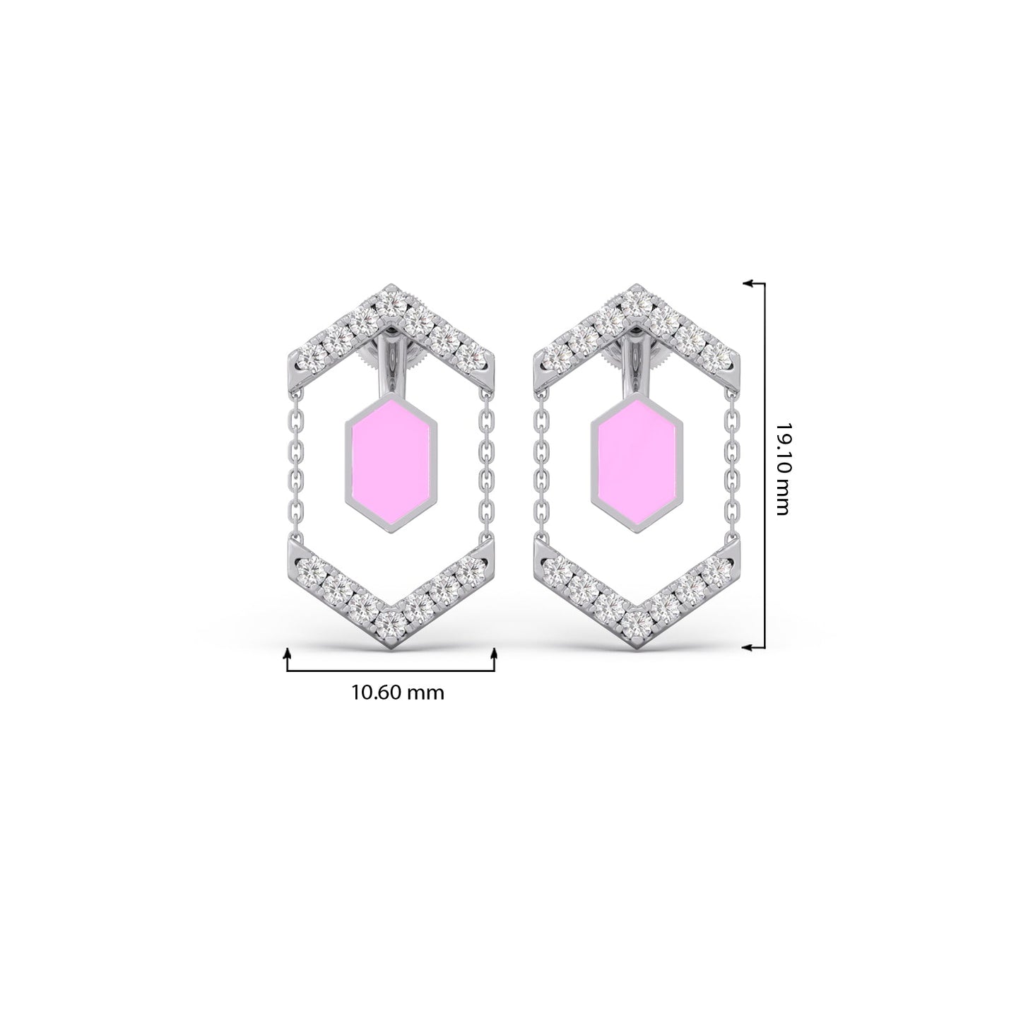 Hexora-enamel Antique Diamond Earrings