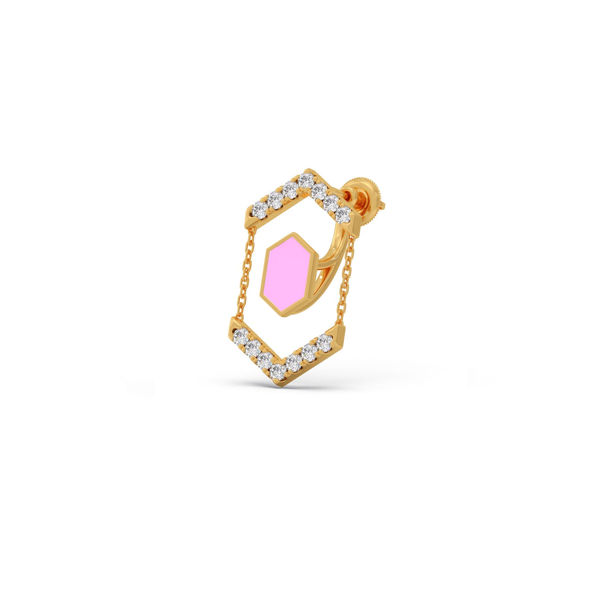 Hexora-enamel Antique Diamond Earrings