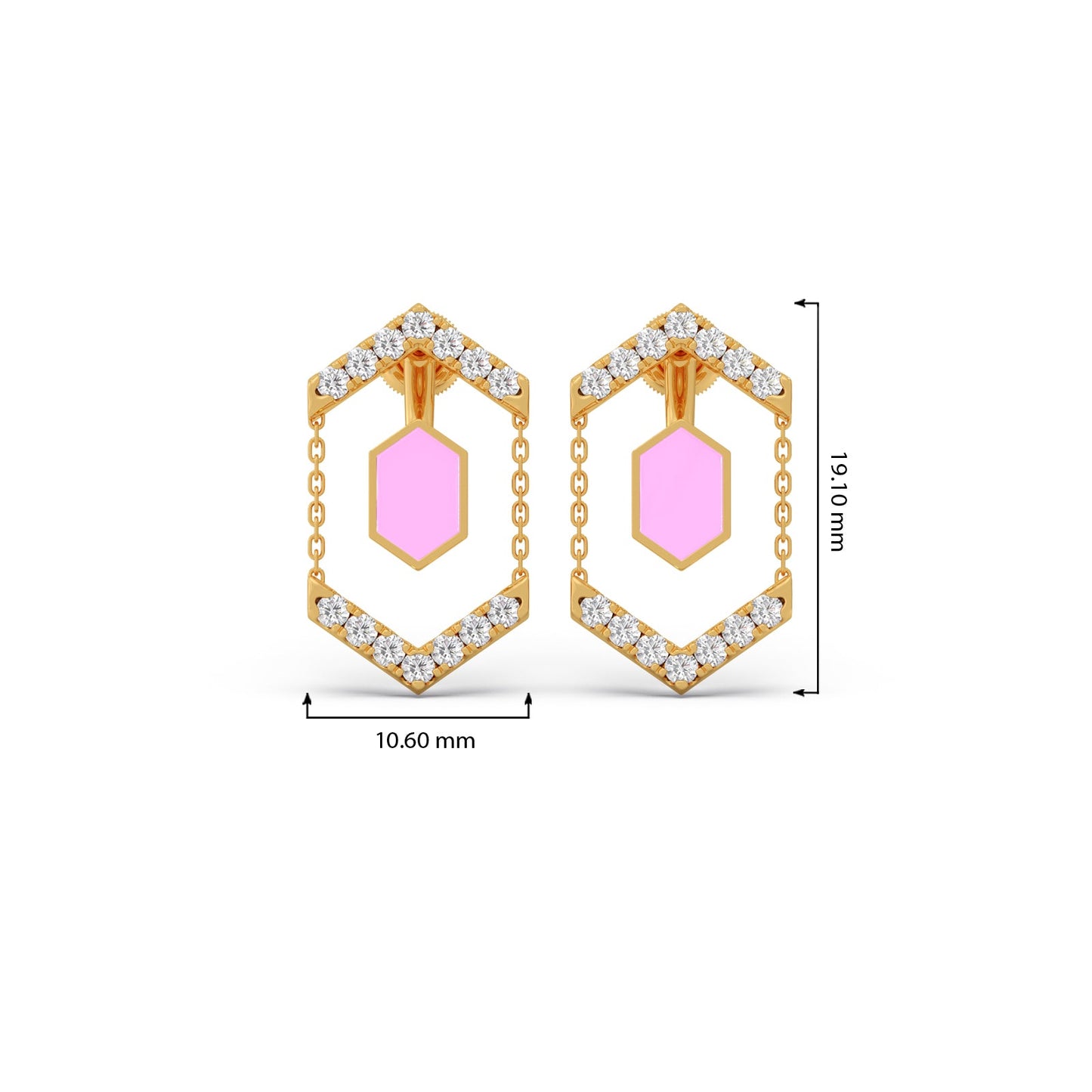 Hexora-enamel Antique Diamond Earrings