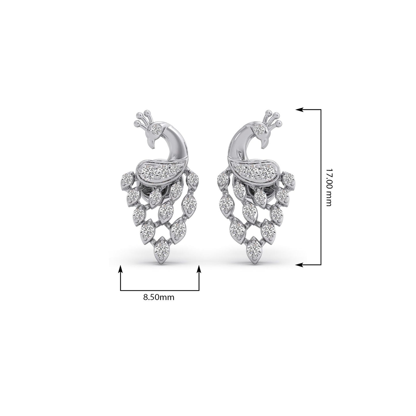Empress Peacock Diamond Earrings
