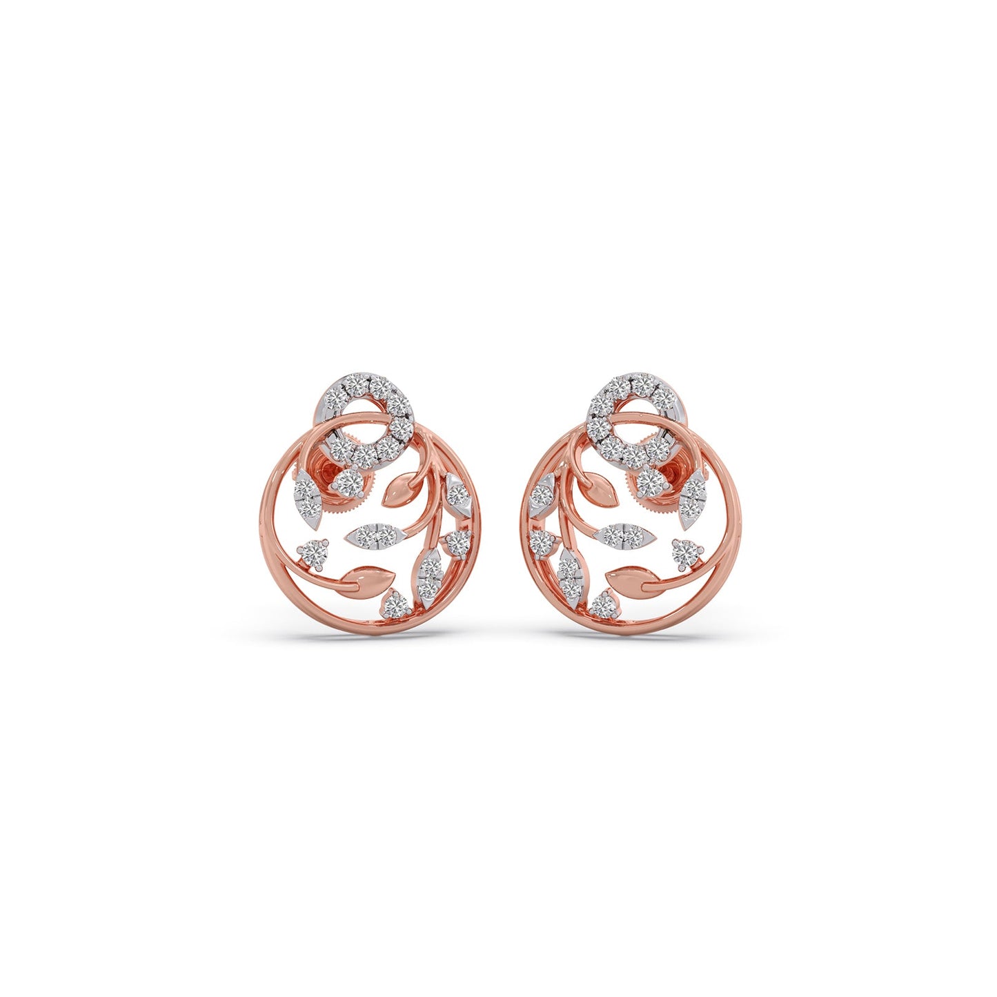 Gilded Arbor Diamond Stud Earrings