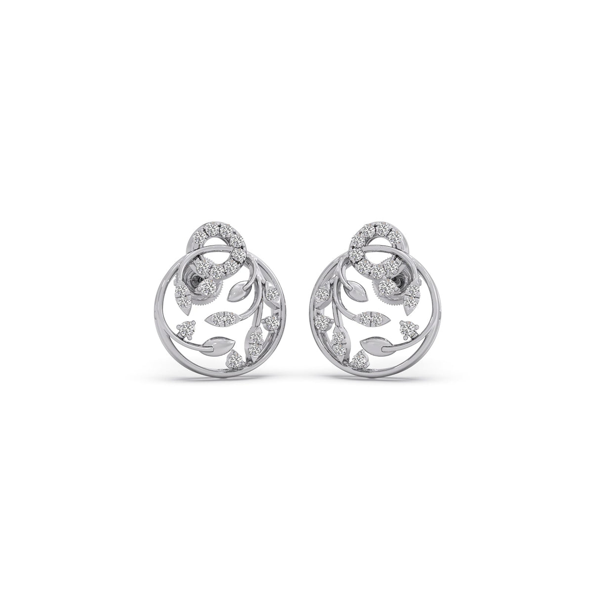 Gilded Arbor Diamond Stud Earrings
