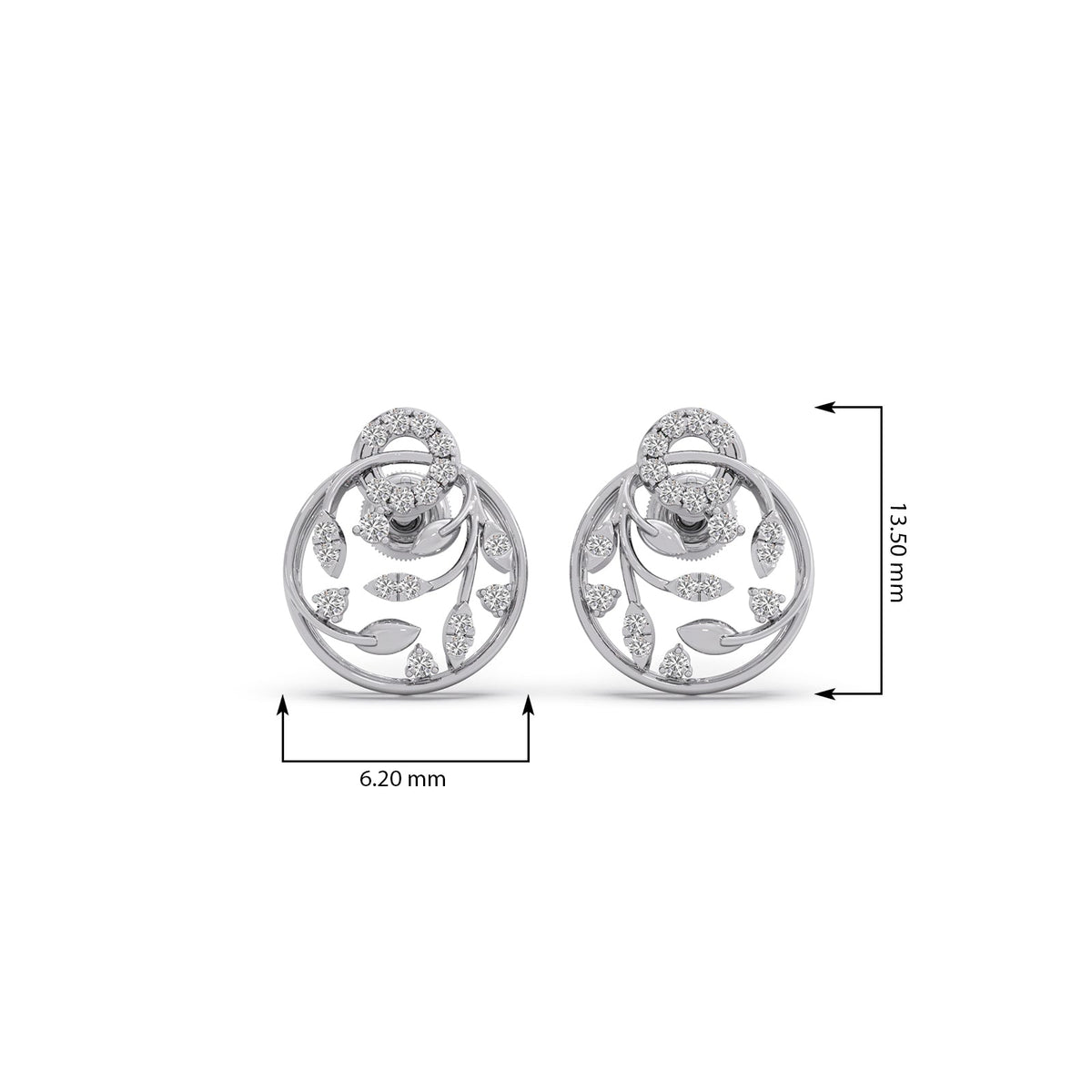 Gilded Arbor Diamond Stud Earrings