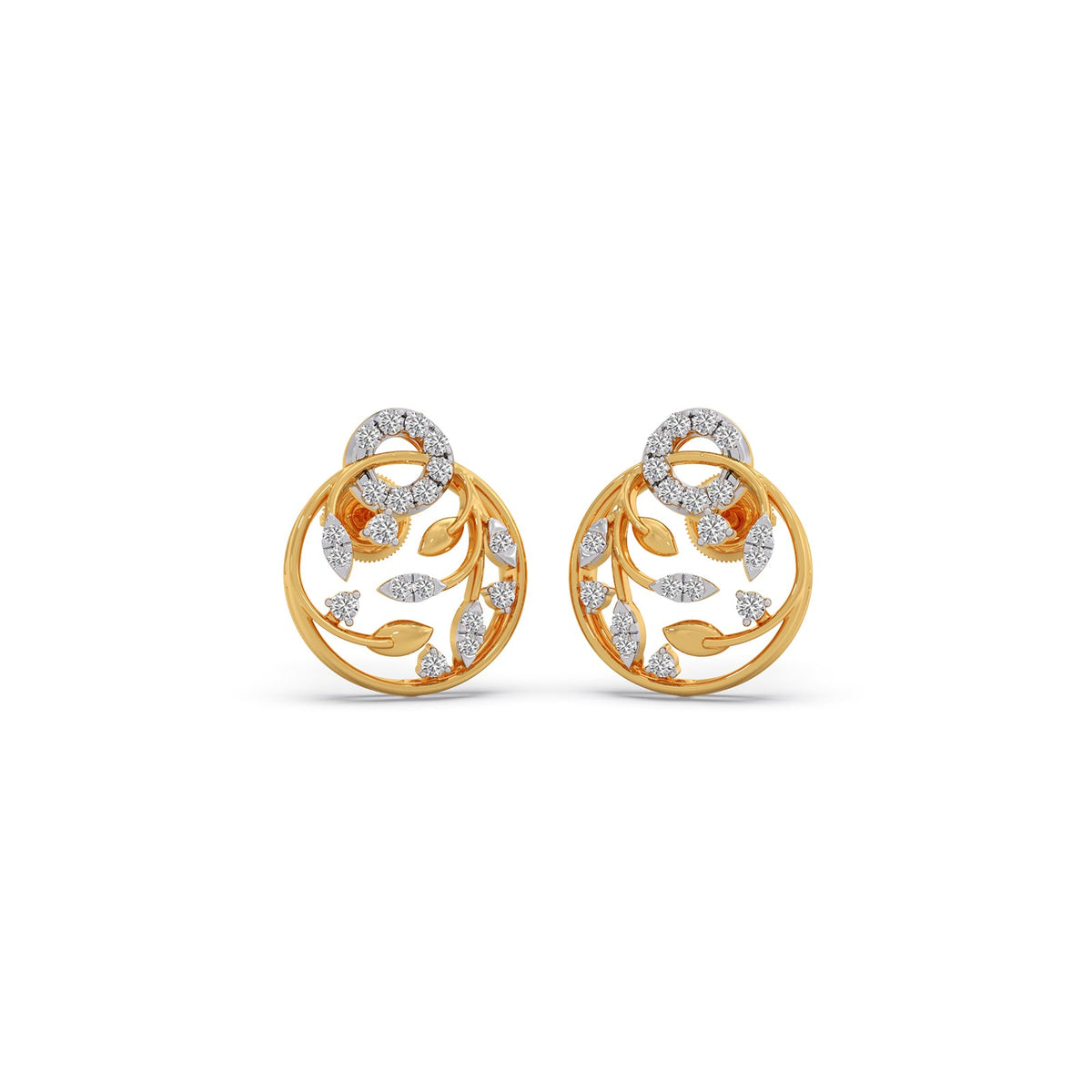 Gilded Arbor Diamond Stud Earrings