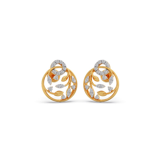 Gilded Arbor Diamond Stud Earrings