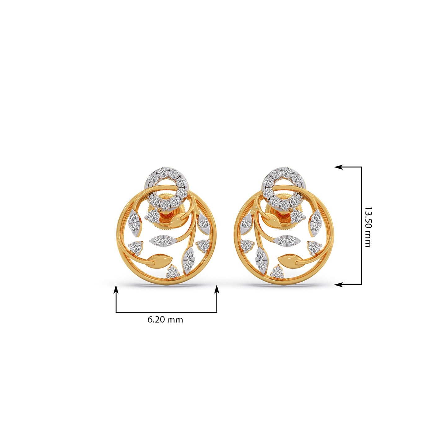 Gilded Arbor Diamond Stud Earrings