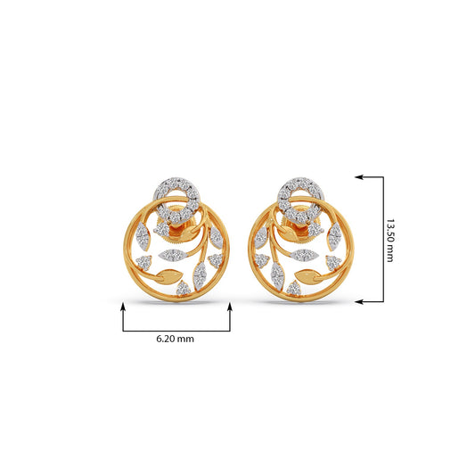 Gilded Arbor Diamond Stud Earrings