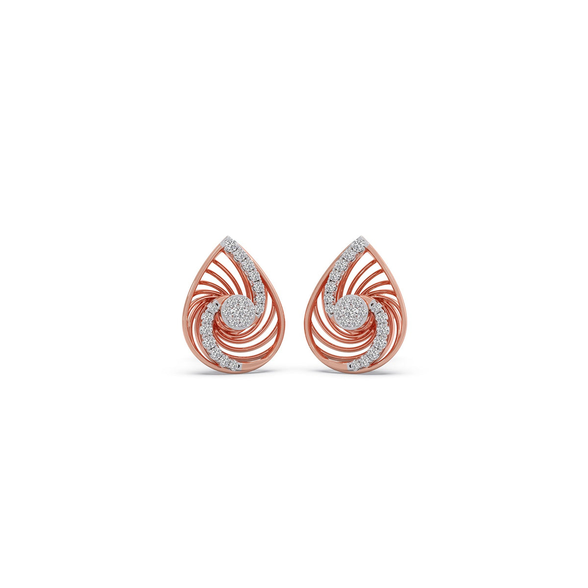 Eternal Swirl Diamond Stud Earrings