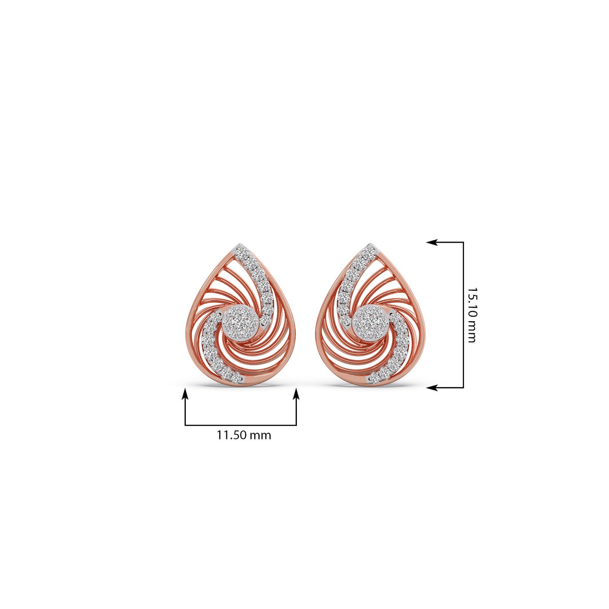 Eternal Swirl Diamond Stud Earrings