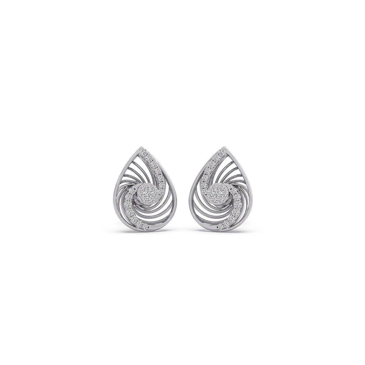 Eternal Swirl Diamond Stud Earrings
