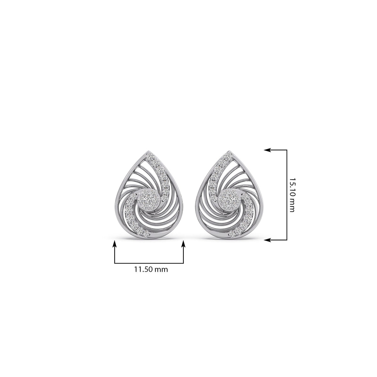 Eternal Swirl Diamond Stud Earrings