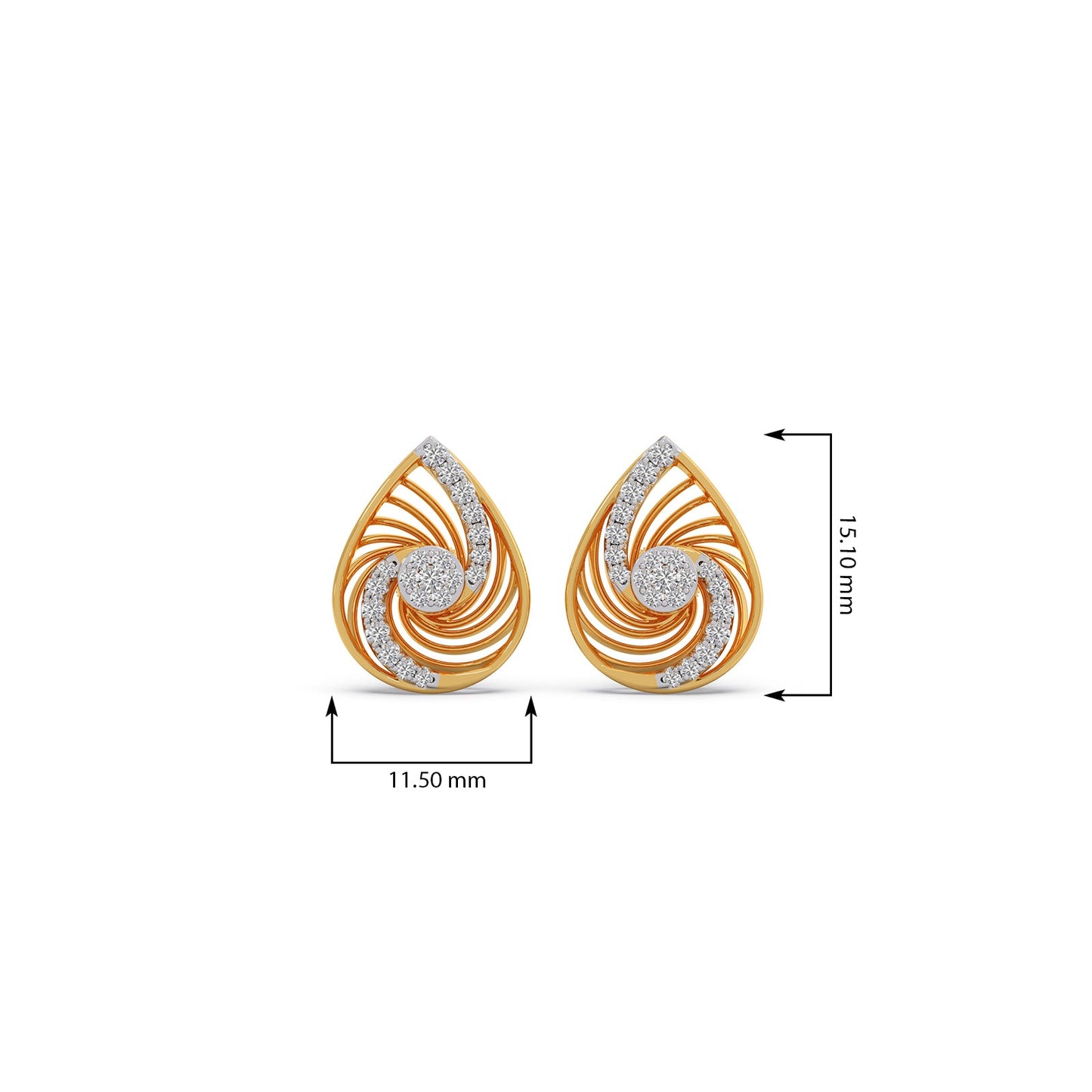 Eternal Swirl Diamond Stud Earrings