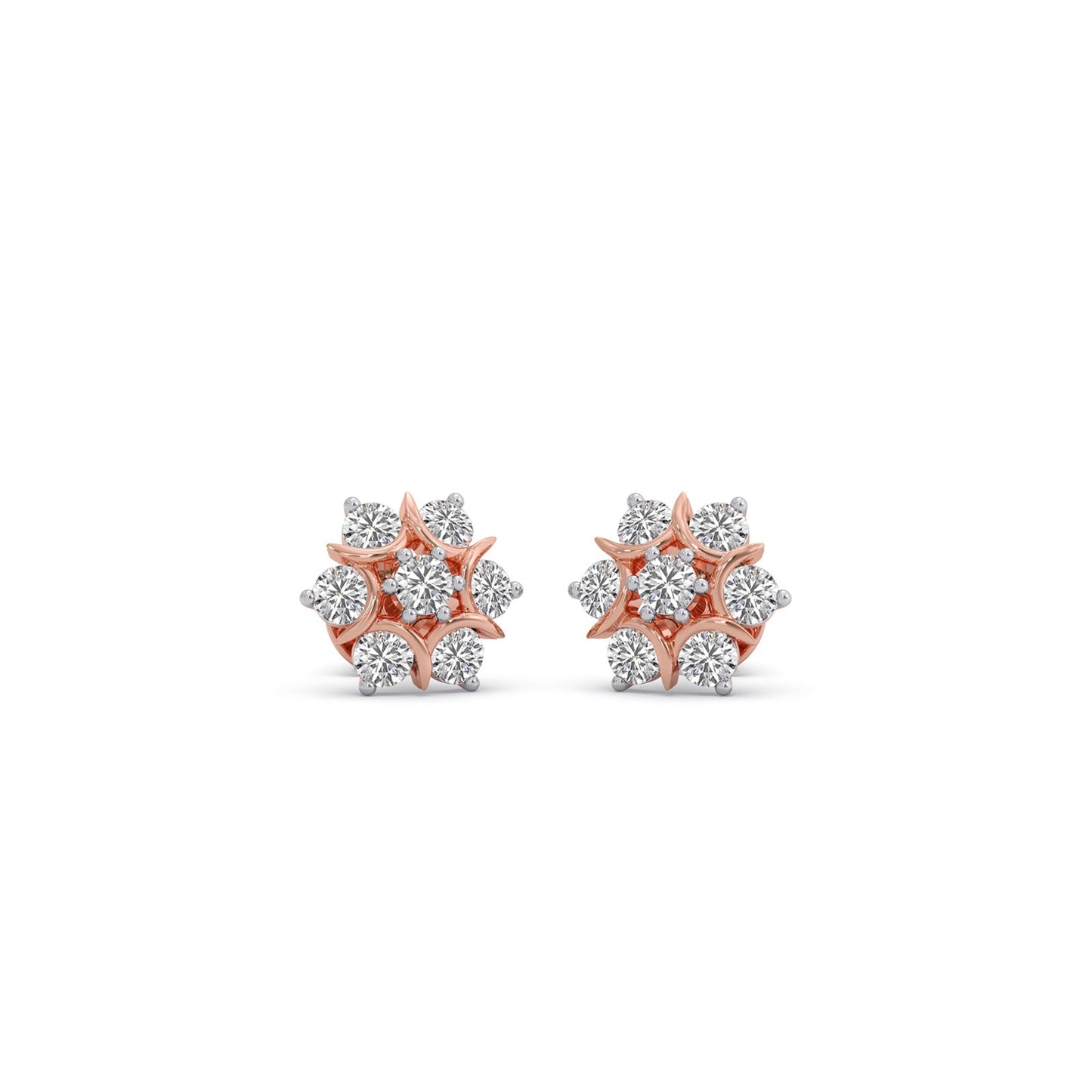 Nakshatra Floret Cluster Diamond Stud Earrings