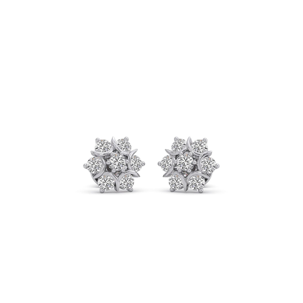 Nakshatra Floret Cluster Diamond Stud Earrings