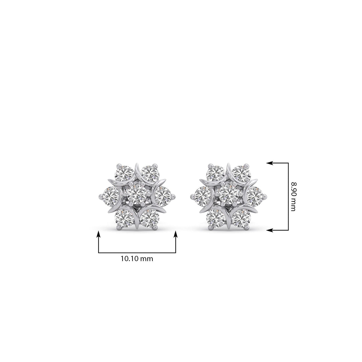 Nakshatra Floret Cluster Diamond Stud Earrings