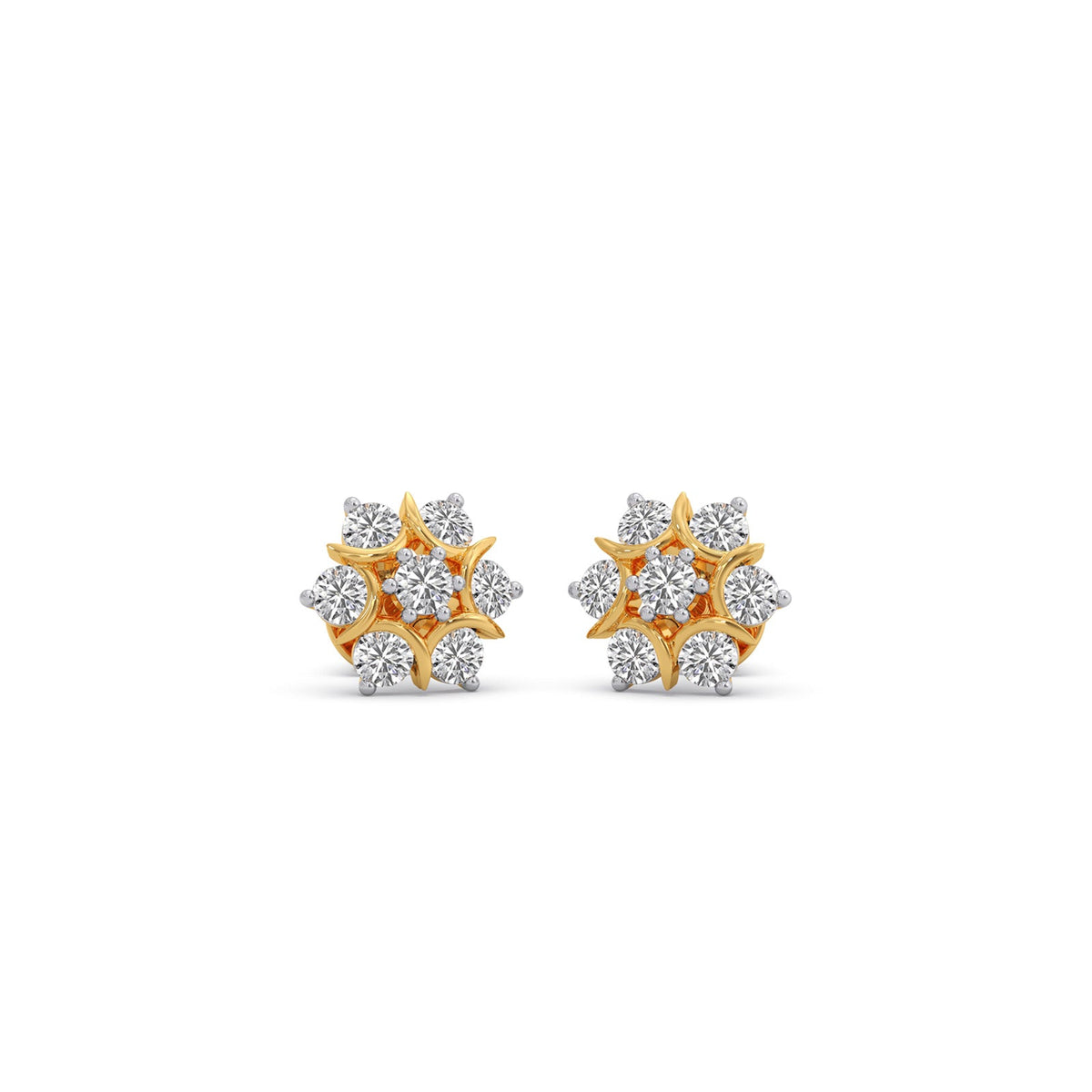 Nakshatra Floret Cluster Diamond Stud Earrings