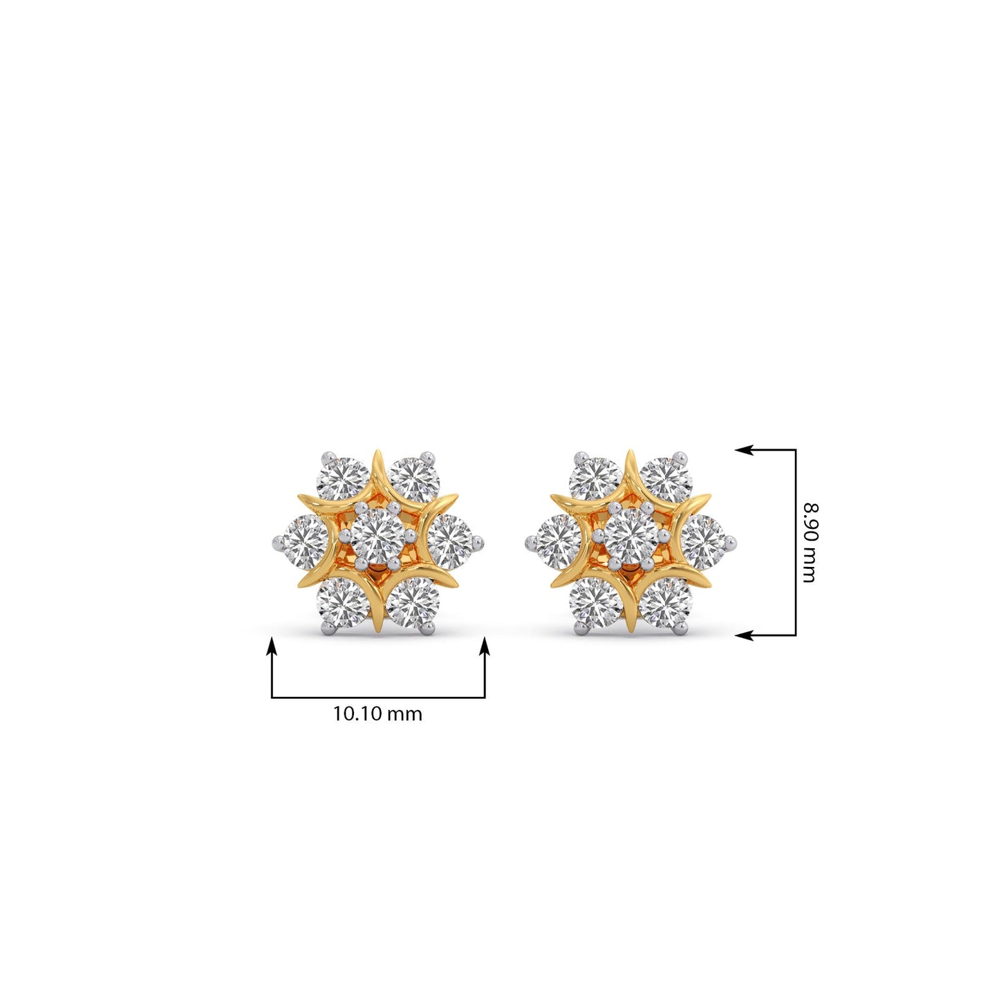 Nakshatra Floret Cluster Diamond Stud Earrings