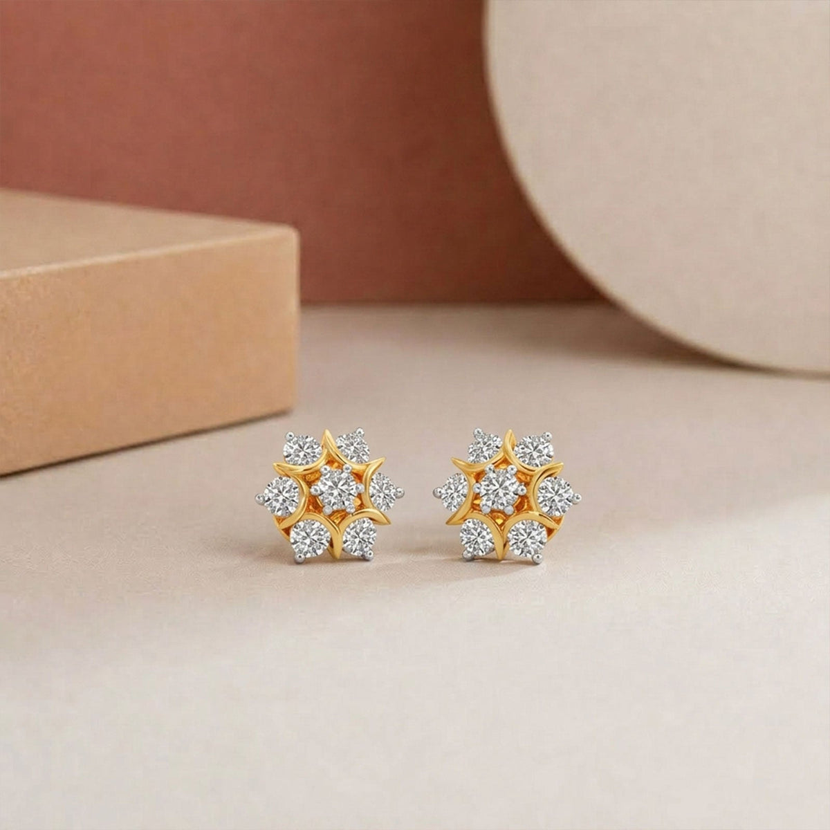 Nakshatra Floret Cluster Diamond Stud Earrings